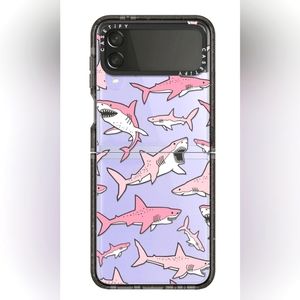NIB Casetify Galaxy Z flip 4 Case- LIMITED EDITION Pink Sharks